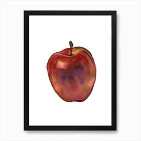 Red apple on white. Art Print