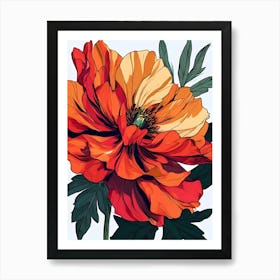 Orange Poppy Flower Art Print