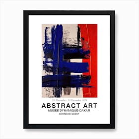 Blue And Red Brush Strokes Abstract 3 Exhibition Poster Art Print