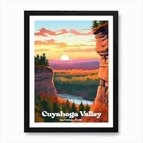 Cuyahoga Valley Ohio USA Hiking Travel Art Illustration Art Print