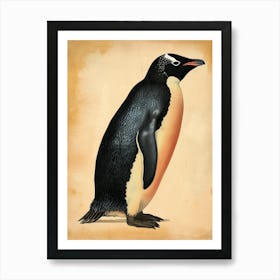Adlie Penguin Stewart Island Ulva Island Vintage Botanical Painting 2 Art Print