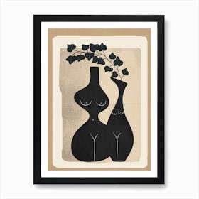 Modern Abstract Woman Body Vases 2 Art Print