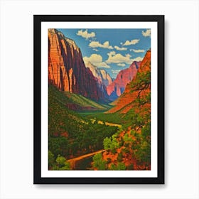 Zion National Park2 United States Of America Vintage Poster Art Print