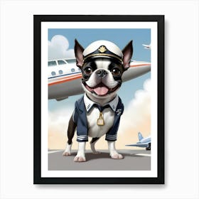 Boston Terrier Pilot 1 Art Print