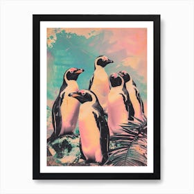 Kitsch Penguin Collage 4 Art Print