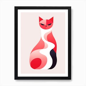 Red Cat 9 Art Print