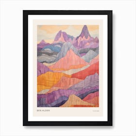 Ben Alder Scotland 1 Colourful Mountain Illustration Poster Art Print