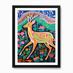 Maximalist Animal Painting Gazelle 2 Art Print
