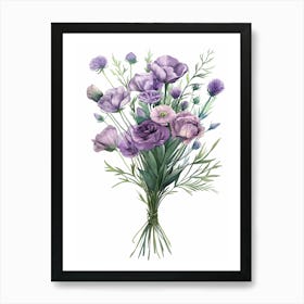 Bouquet Of Purple Flowers Art Print