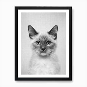 Cat - Black & White Art Print