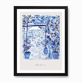 Modena Italy Blue Drawing Poster Art Print