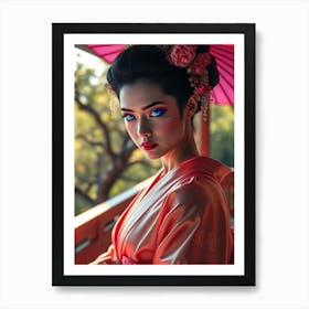 Geisha with Blue Eyes Poster