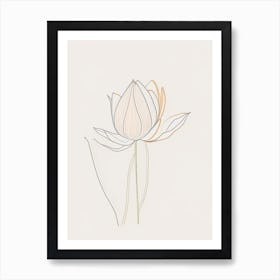 Early Lotus Minimal Line Drawing 1 Art Print