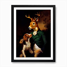 Kind Hunter Cito The Deer Pet Portraits Art Print