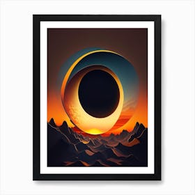 Solar Eclipse Comic Space Space Art Print