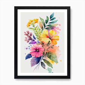 Watercolor Flowers 1 Art Print