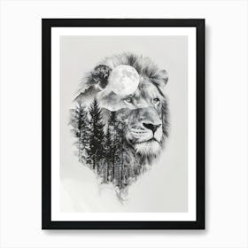 Lion In The Forest 18 Art Print