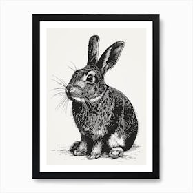 Argente Blockprint Rabbit Illustration 5 Poster