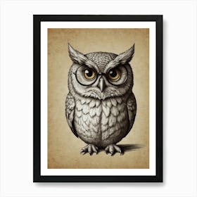 Owl In Glasses 2 Art Print