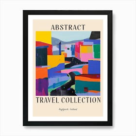 Abstract Travel Collection Poster Reykjavik Iceland 3 Art Print