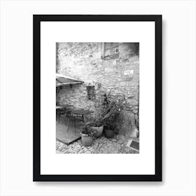 Spanish Cafe Black And White Photograph Art Print