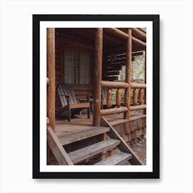 Log Cabin Front Porch Art Print