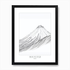 Mount Fuji Japan Line Drawing 2 Poster Art Print