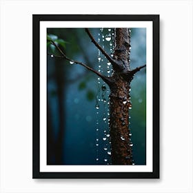 Raindrops On A Tree 1 Art Print