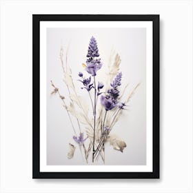 Pressed Flower Botanical Art Lavender Art Print