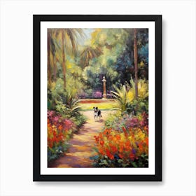 A Painting Of A Dog In Royal Botanic Garden, Melbourne In The Style Of Impressionism 03 Art Print