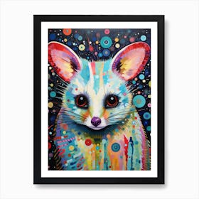  A Nocturnal Possum Vibrant Paint Splash 1 Art Print