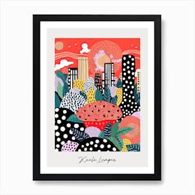 Poster Of Kuala Lumpur, Illustration In The Style Of Pop Art 4 Art Print