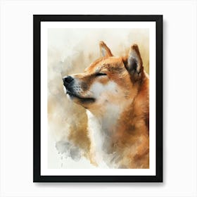 Shiba Inu Watercolor Painting 2 Art Print