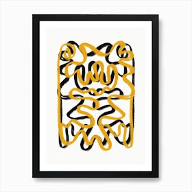 Tiger line art Art Print
