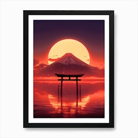 Sunset Over Fuji Art Print