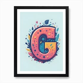 Colorful Letter G Illustration 19 Art Print