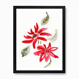 Sumi-e Sumi e painting japan japanese minimal minimalist floral flower ink watercolor hand painted 5 Art Print