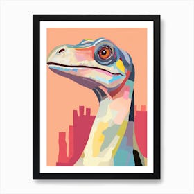 Colourful Dinosaur Coelophysis 3 Art Print