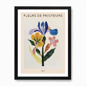 Spring Floral French Poster  Iris 2 Art Print