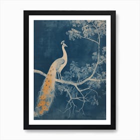 White Peacock With The Blossom 1 Art Print