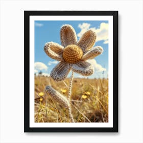 Daisies Knitted In Crochet 2 Art Print