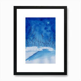 Moonlight In The Snow Art Print