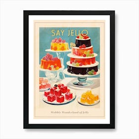 Retro Jelly Dessert Platter Illustration 1 Poster Art Print