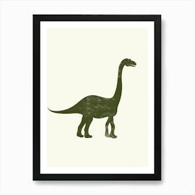 Lime Green Dinosaur Silhouette 2 Art Print