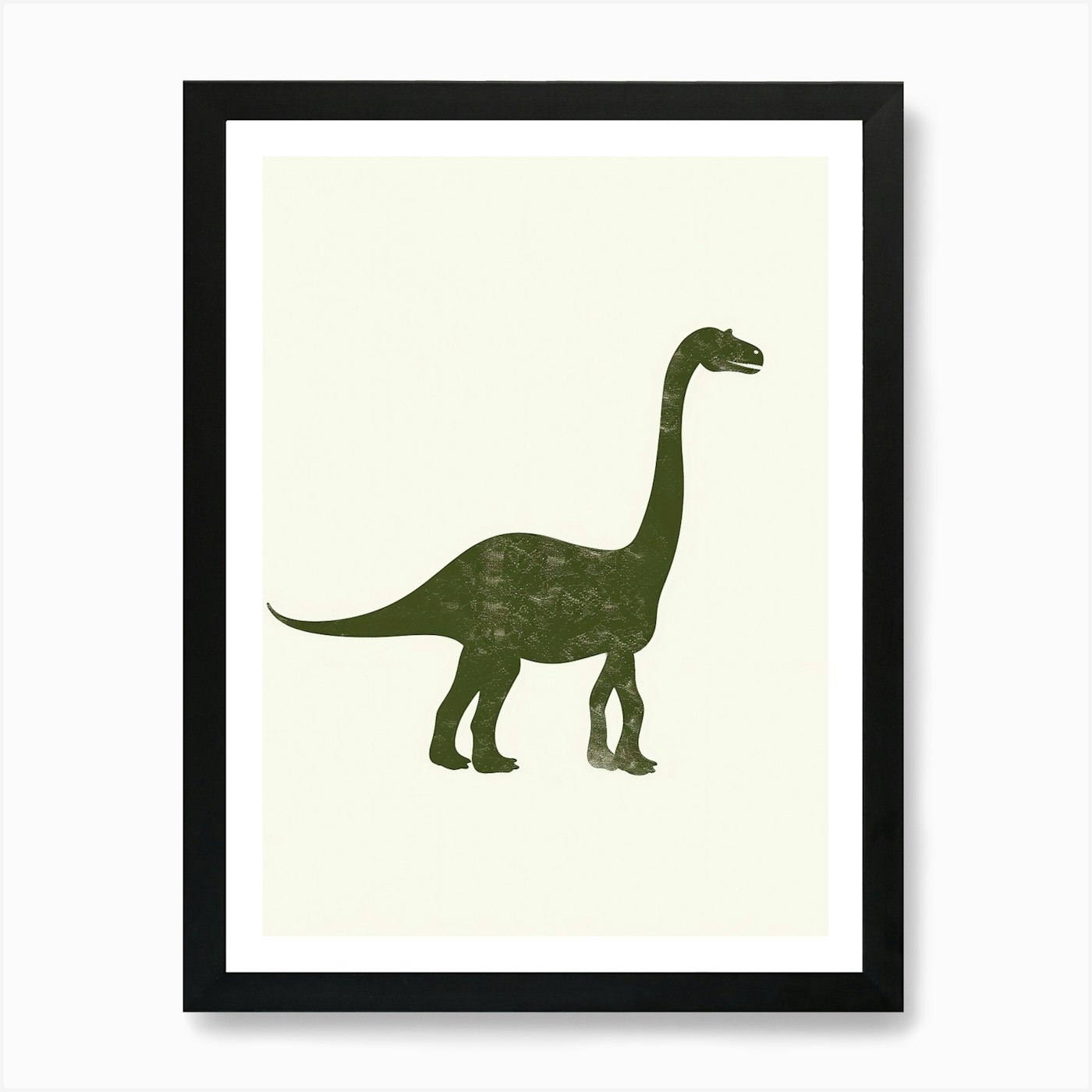 Lime Green Dinosaur Silhouette 2 Ar Framed Wall Art Poster Canvas Print Picture - Picture 2 of 4