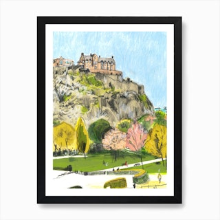 Edinburgh Castle From The Band Stand  Art Print