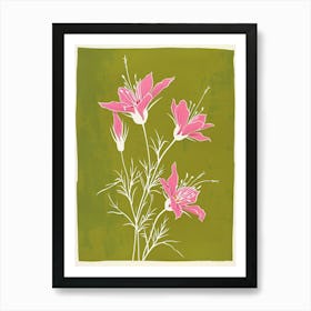 Pink & Green Love In A Mist 4 Art Print