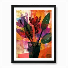 Abstract Flowers In A Vase 2 Art Print