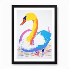 Andy Warhol Style Bird Swan 1 Art Print
