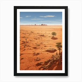 Simpson Desert Pixel Art 4 Art Print